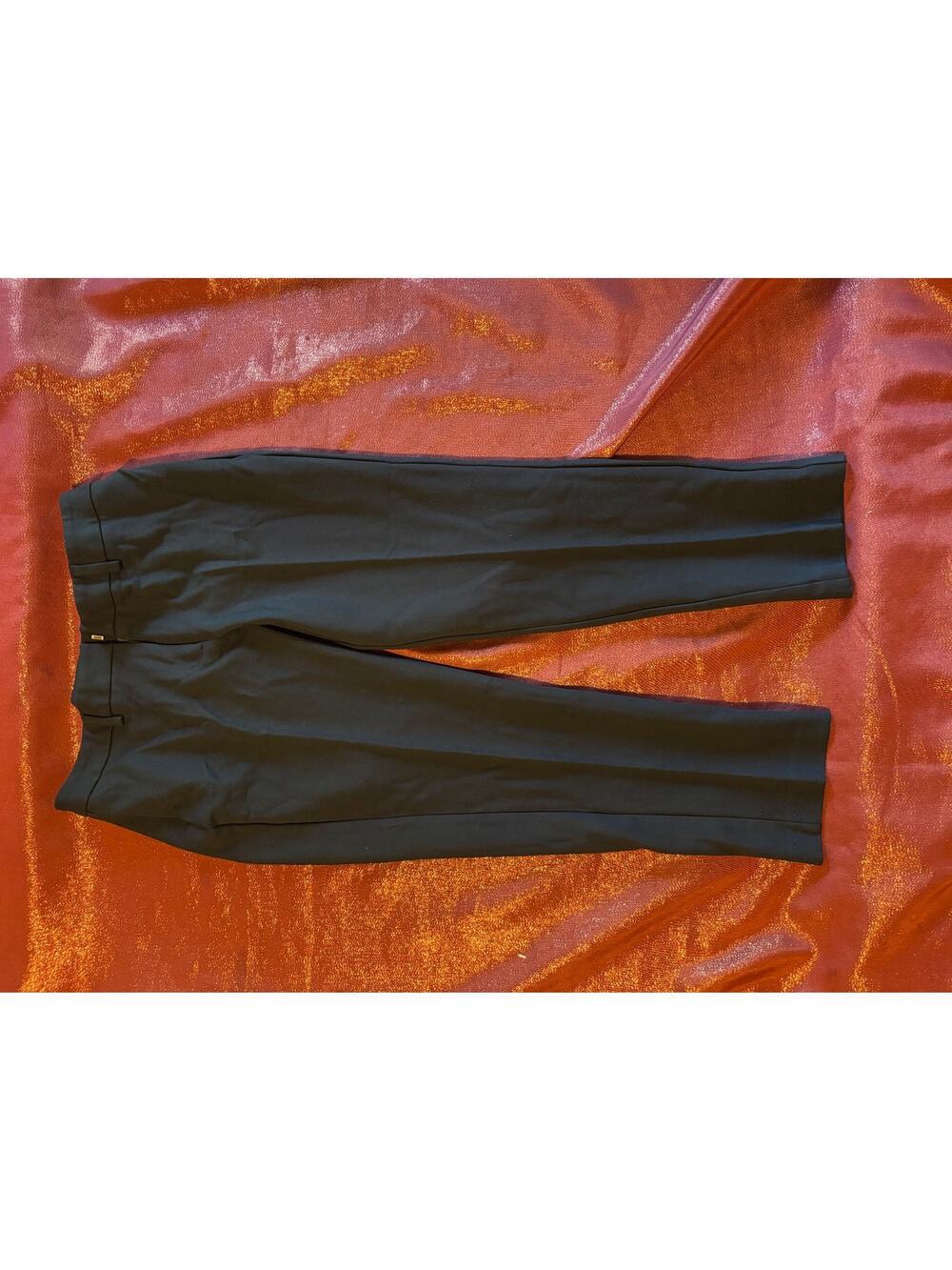 Lands End Pants Womens Black Straight Leg Flat Front Ankle Trousers